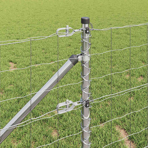 Stängsel med stolpe Silver 0,4 x 25 m Stål