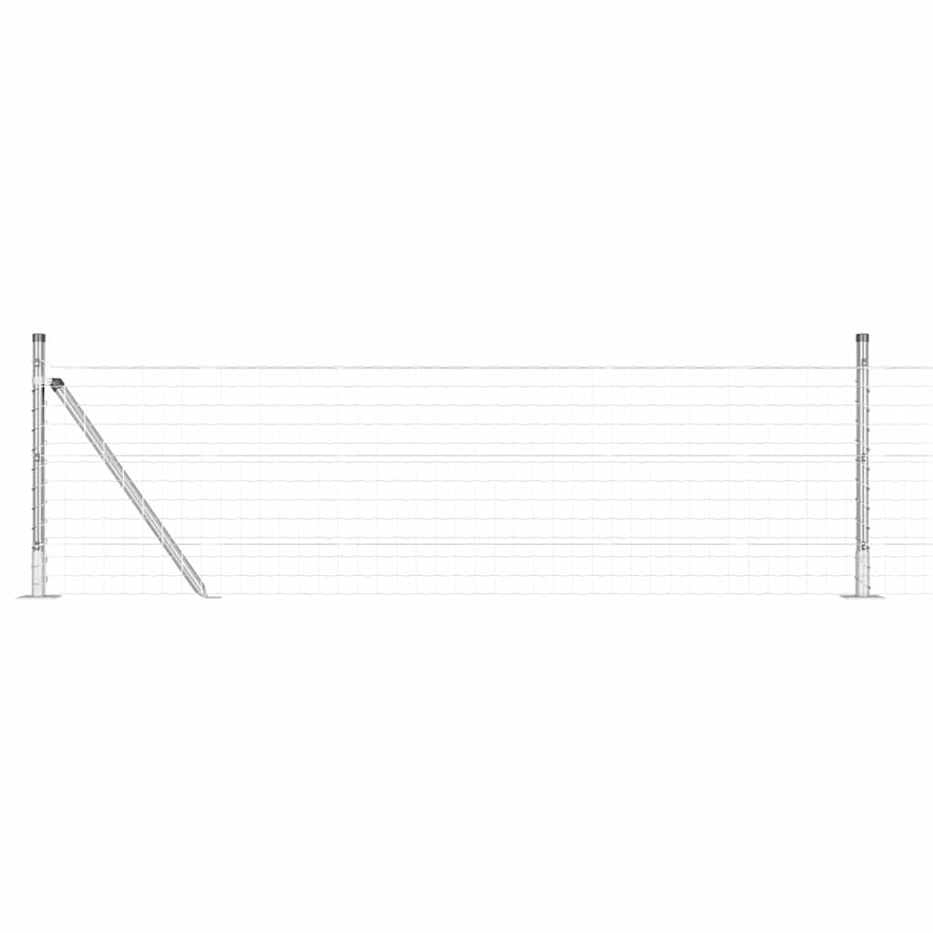 Stängsel med stolpe Silver 0,4 x 50 m Stål