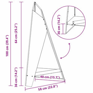 Eldstad Svart 58 x 40 x 100 cm Kallvalsat stål
