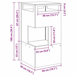 Eldstad Svart 50 x 50 x 100 cm Stål