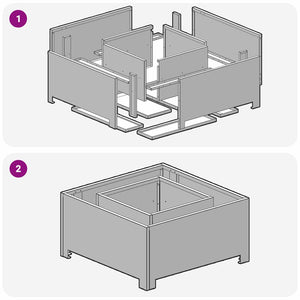 Eldstad Svart 60 x 60 x 30 cm Stål