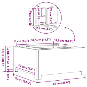 Eldstad Svart 60 x 60 x 30 cm Stål