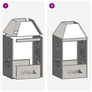 Eldstad Svart 50 x 50 x 100 cm Stål