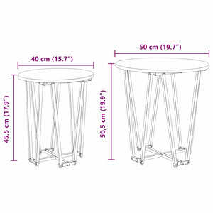Sidobordsset 2 pcs Sonoma Ek och Svart