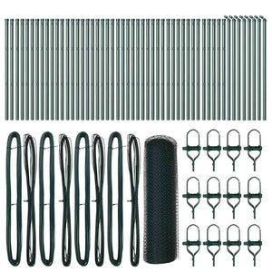 Stängselstolpe Grön 100 x 0,5 m (13 mm nät) Stål och PVC