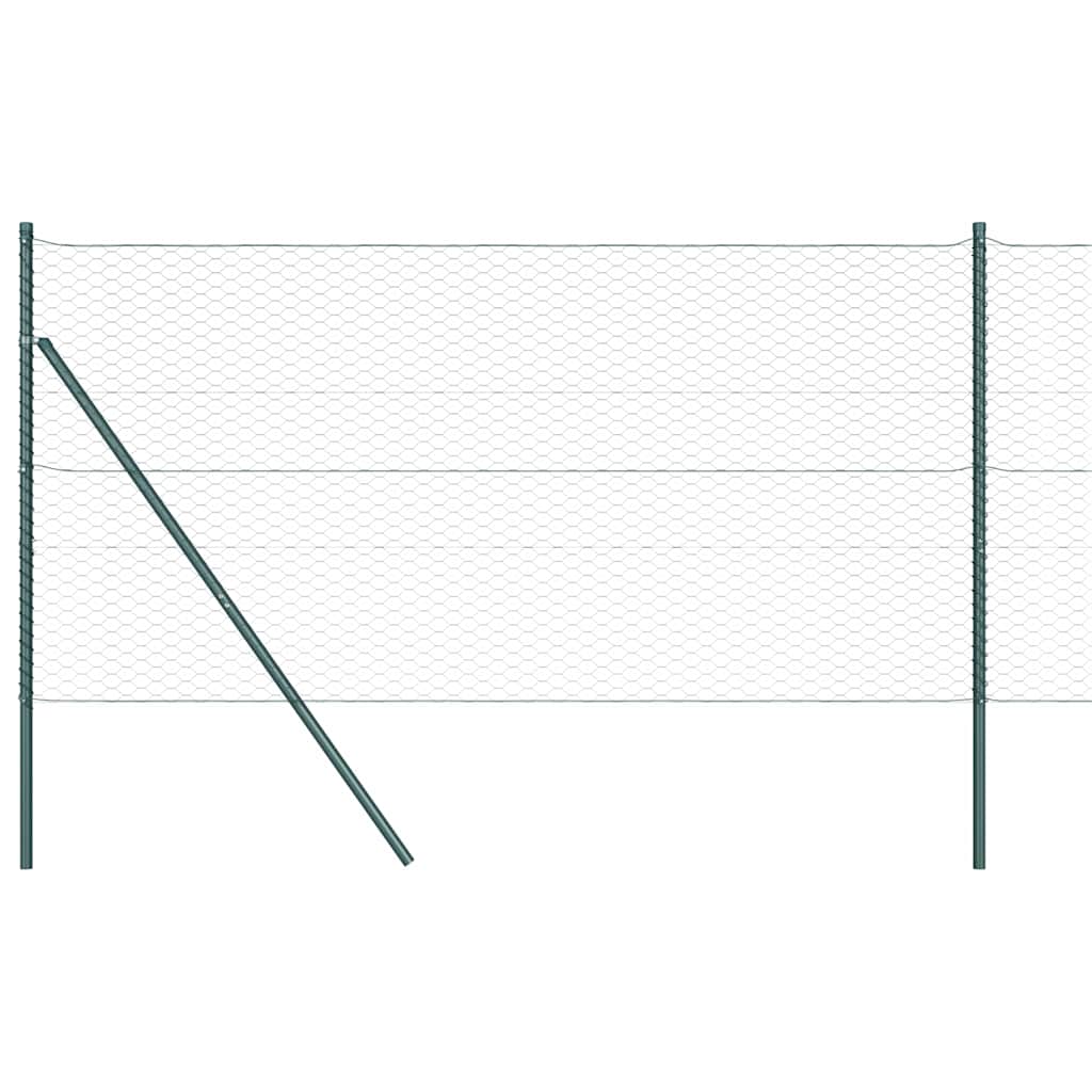 Hexagonalt staket markfäste 100 x 1 m PVC-belagda stål Grön