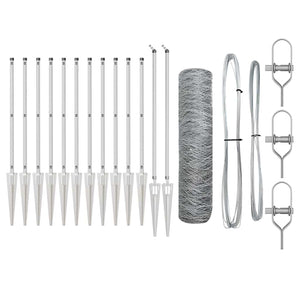 Stängselstolpe Silver 25 x 0,5 m (36 mm nät) Stål