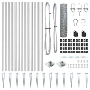 Stängselstolpe Silver 25 x 0,5 m (36 mm nät) Stål