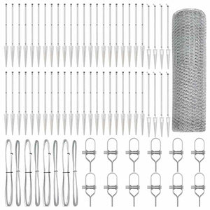 Stängselstolpe Silver 100 x 0,8 m (25 mm nät) Stål