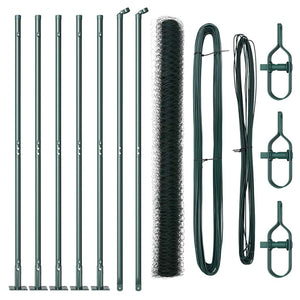 Stängselstolpe Grön 10 x 1,6 m (36 mm nät) Stål och PVC