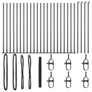 Stängselstolpe Grå 50 x 1,4 m (50 mm nät) Stål och PVC