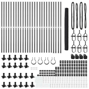 Stängselstolpe Grå 50 x 1,4 m (50 mm nät) Stål och PVC