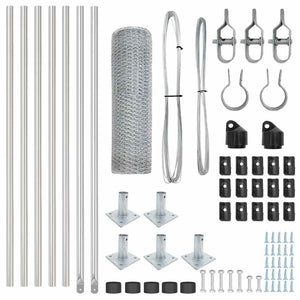 Stängselstolpe Silver 10 x 0,6 m (25 mm nät) Stål