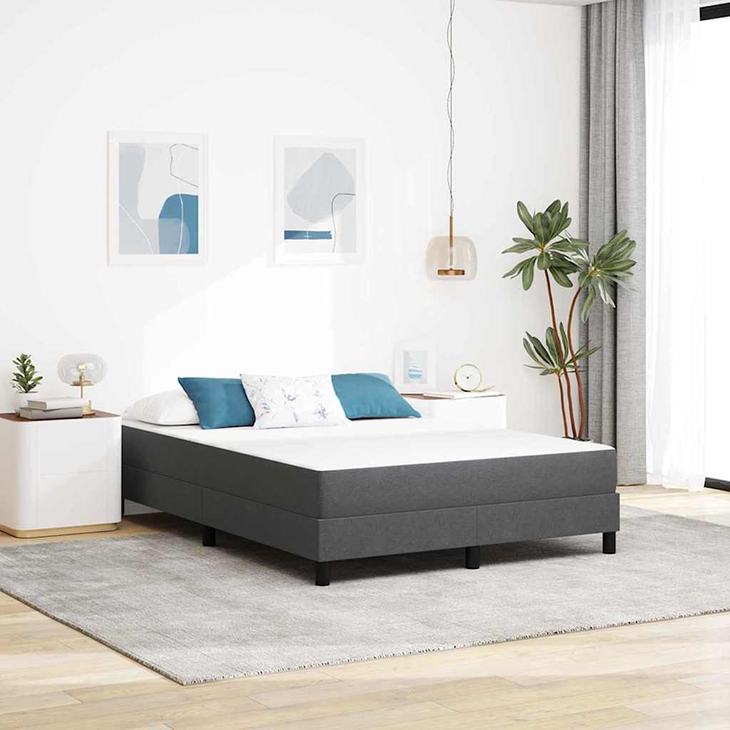Sängmadrass med madrass Grå 140 x 200 cm tyg