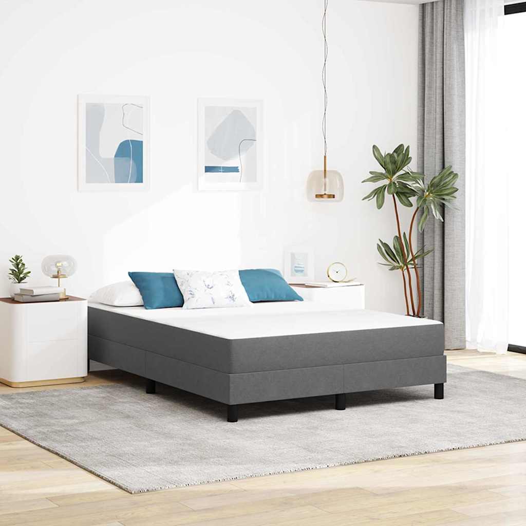 Sängmadrass med madrass Ljusgrå 160 x 200 cm tyg