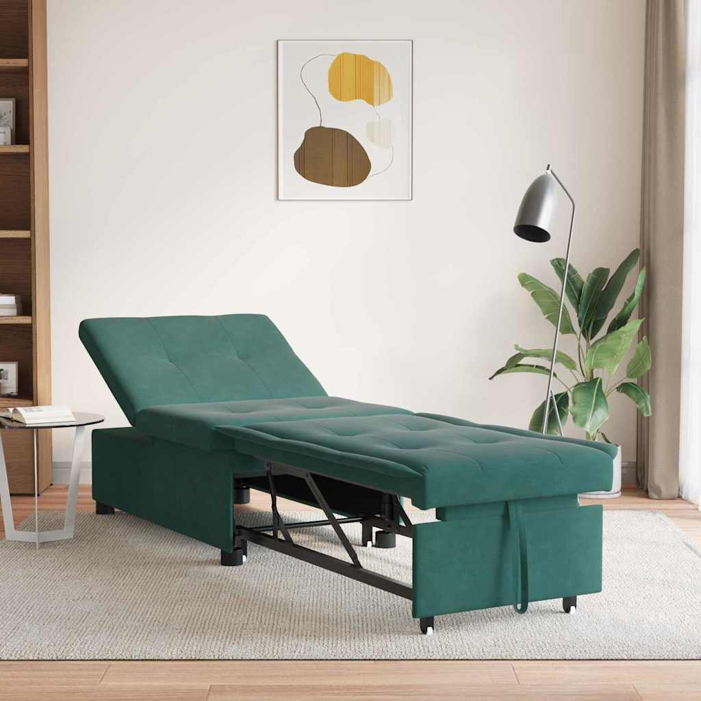 Soffsäng Mörkgrön 194 x 67 x 82 cm Sammet