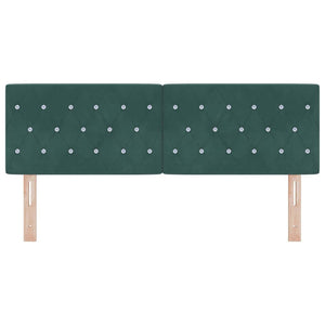 LED huvuddyna med LED -remsljus Mörkgrön 144 cm Polyester