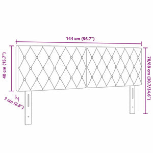 LED huvuddyna med LED -remsljus Mörkgrön 144 cm Polyester