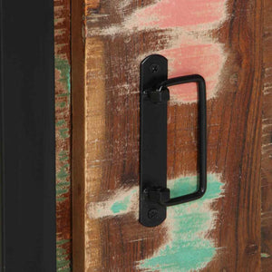 Badrumsmöbelset 3 pcs Flerfärgad och Svart Solid återvunnen trä