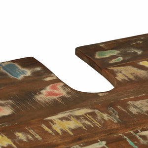 Badrumsmöbelset 3 pcs Flerfärgad och Svart Solid återvunnen trä