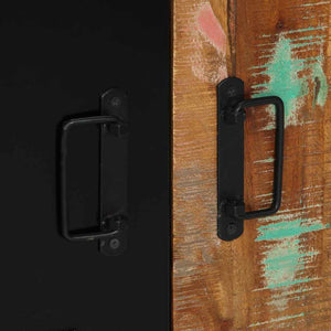 Badrumsmöbelset 3 pcs Flerfärgad och Svart Solid återvunnen trä