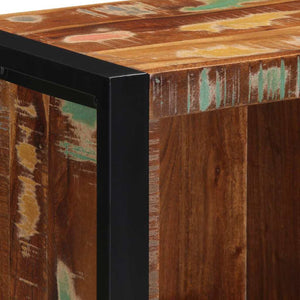 Badrumsmöbelset 3 pcs Flerfärgad och Svart Solid återvunnen trä