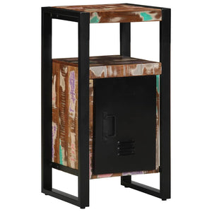 Badrumsmöbelset 3 pcs Flerfärgad och Svart Solid återvunnen trä