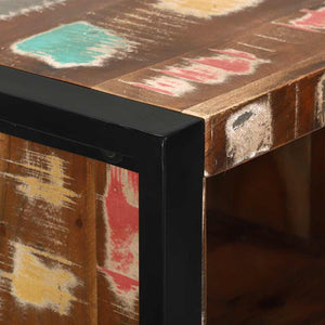 Badrumsmöbelset 3 pcs Flerfärgad och Svart Solid återvunnen trä