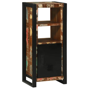 Badrumsmöbelset 4 pcs Flerfärgad och Svart Solid återvunnen trä