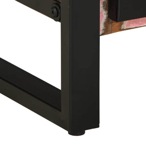 Badrumsmöbelset 4 pcs Flerfärgad och Svart Solid återvunnen trä