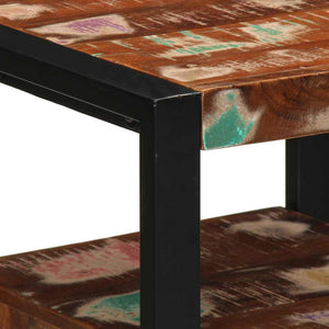 Badrumsmöbelset 4 pcs Flerfärgad och Svart Solid återvunnen trä