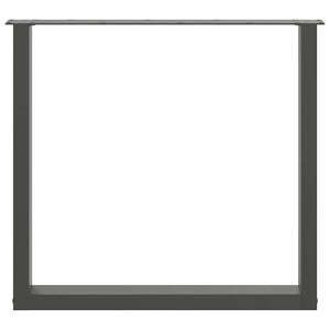 Matbordsben U-formade 2 st antracit 90x(72-73) cm stål