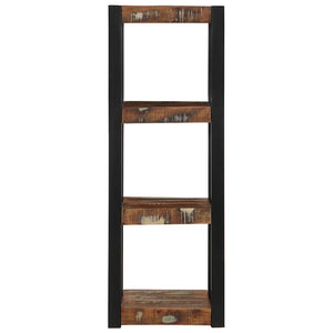 Vägghylla flerfärgad 35x35x100 cm massivt trä återvunnet