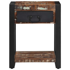 Sidobord flerfärgat 40x40x50 cm massivt trä återvunnet