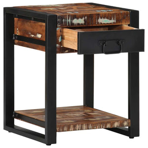 Sidobord flerfärgat 40x40x50 cm massivt trä återvunnet