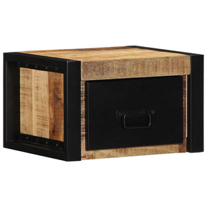 Sängbord 2 st 40x35x25 cm massivt grovt trä mango