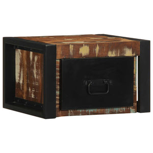 Sängbord 2 st flerfärgad 40x35x25 cm massivt trä återvunnet