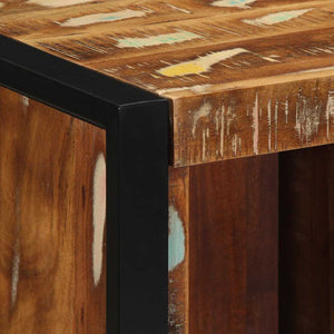 Sängbord 2 st flerfärgad 40x35x40 cm massivt trä återvunnet