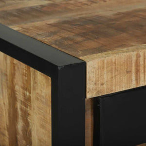 Sidobord med låda Brun 40 x 40 x 80 cm Massivt mangoträ