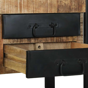 Sidobord med låda Brun 40 x 40 x 80 cm Massivt mangoträ