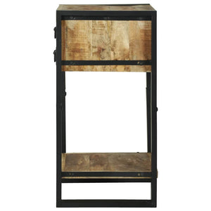 Sidobord med låda Brun 40 x 40 x 80 cm Massivt mangoträ