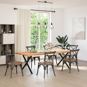 Matbordsben X-formade 2 st svarta 90x(72-73) cm stål