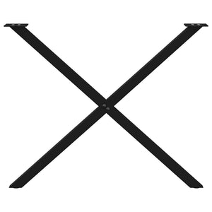 Matbordsben X-formade 2 st svarta 90x(72-73) cm stål