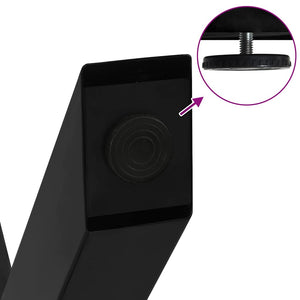 Matbordsben X-formade 2 st svarta 90x(72-73) cm stål