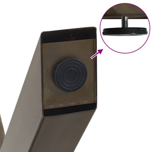 Soffbordsben X-formade 2 st naturstål 60x(30-31) cm stål