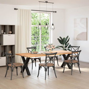 Matbordsben X-formade 2 st svarta 80x(72-73) cm stål