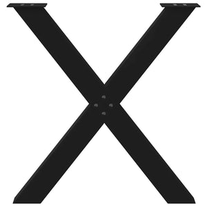 Matbordsben X-formade 2 st svarta 80x(72-73) cm stål
