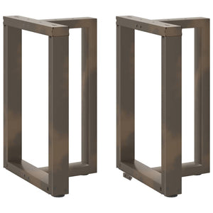 Matbordsben T-formade 2 st svarta 50x35x(72-73) cm stål