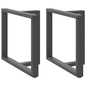 Matbordsben T-formade 2 st antracit 100x35x(72-73) cm stål