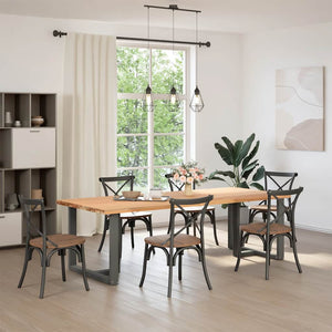 Matbordsben T-formade 2 st antracit 100x35x(72-73) cm stål